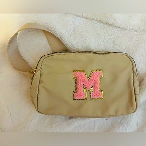 Waist Zippered Pouch with Letter M, New